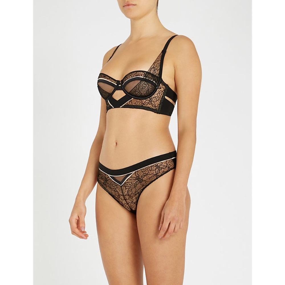 🆕 LIVY‎ Times Square Satin-trimmed Tulle Bra In Black